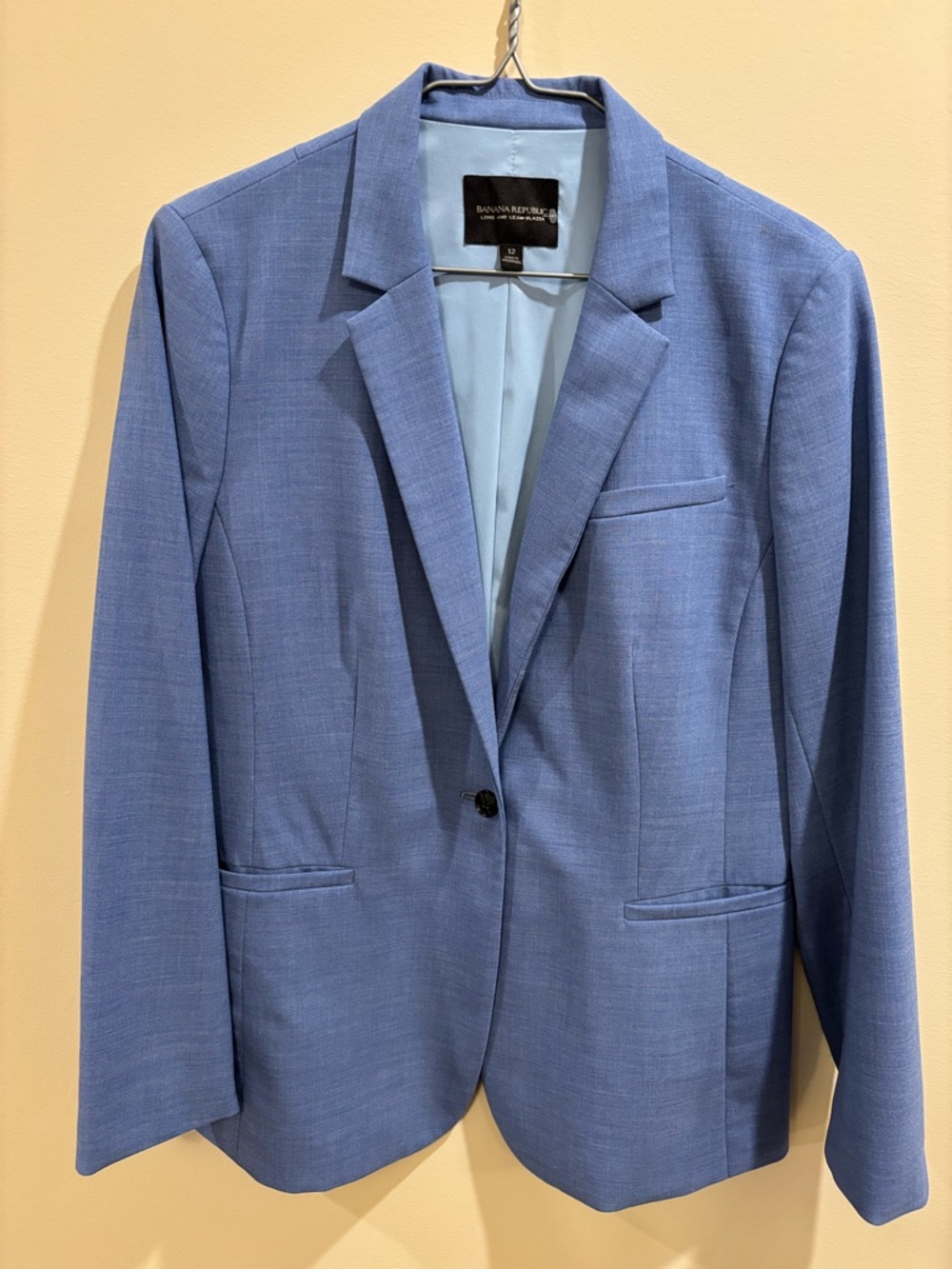 Banana Republic Light Blue Women's Tailored Long & Lean Blazer